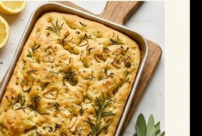 Focaccia Italiana con Romero y Ajo