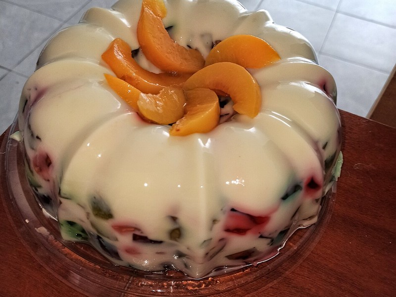 Mosaico de Gelatina Fit con Crema